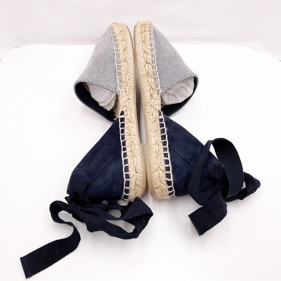 {Vince} Canvas & Suede Espadrilles Ankle Tie Navy - Picture 10 of 16